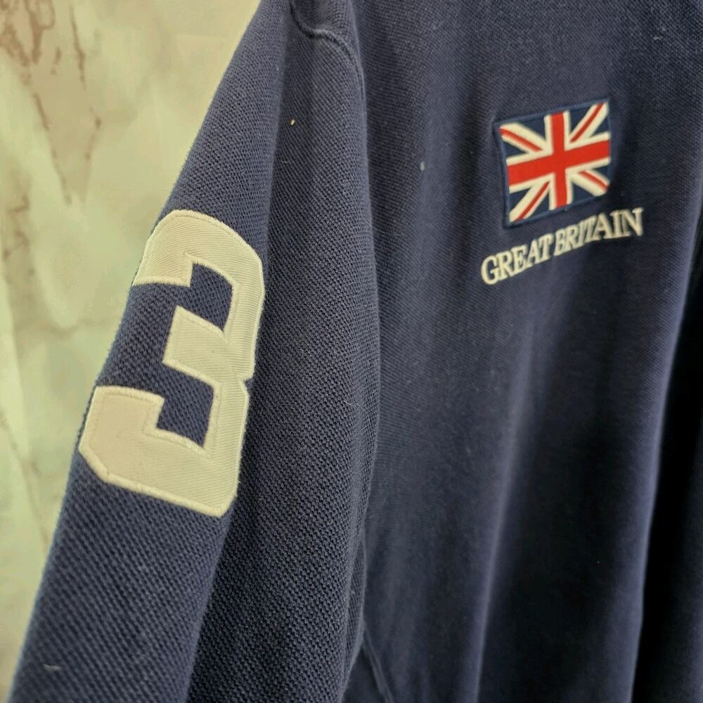 Vintage Polo Ralph Lauren Sweater Mens XL Cardigan Blue Great Britain Big Pony - Picture 11 of 14